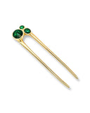 Jasmine French Pin Green Crystals