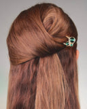 Jasmine French Pin Green Crystals