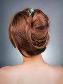 Jasmine French Pin Green Crystals